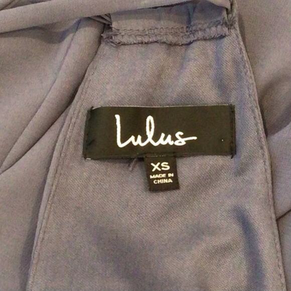 LULU'S Chiffon Halter Top Formal Gown Dusty Blue size XS - Picture 5 of 5